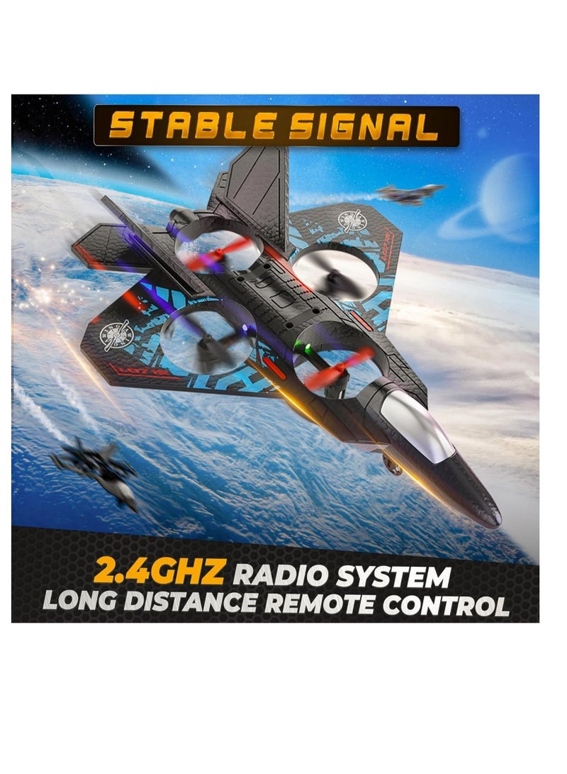 بيوينتي RC Jet Fighter Drone - LED Lights, USB Charging  Remote Control Airplane Toy for Kids  Adults - Image 2